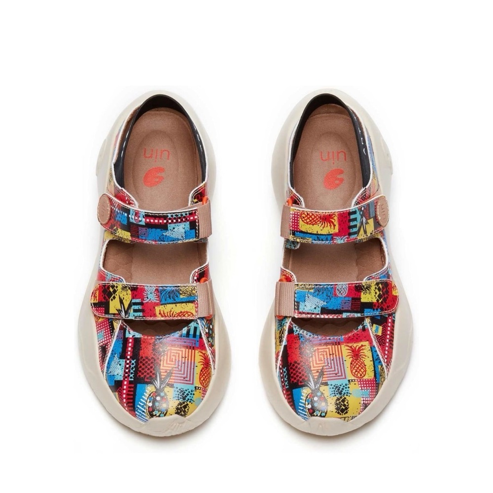 NWT UIN Women’s Lightweight Walking Summer Shoes/Color Geometry 2/US10
